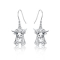 925 Sterling Silver Highland Cow Necklace Cow Earrings Cow Jewelry
