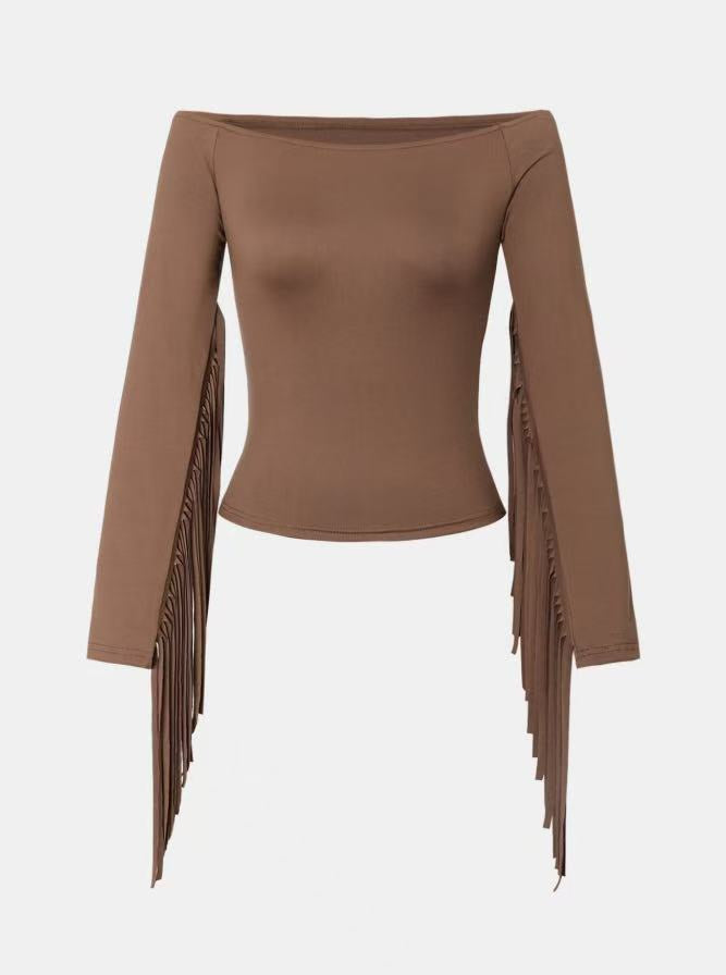 Retro Western Fringe Fitted T-shirt