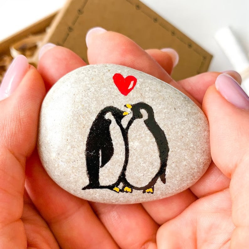 Penguin Glass Easter Bunny Decor for Mother's Day Gift