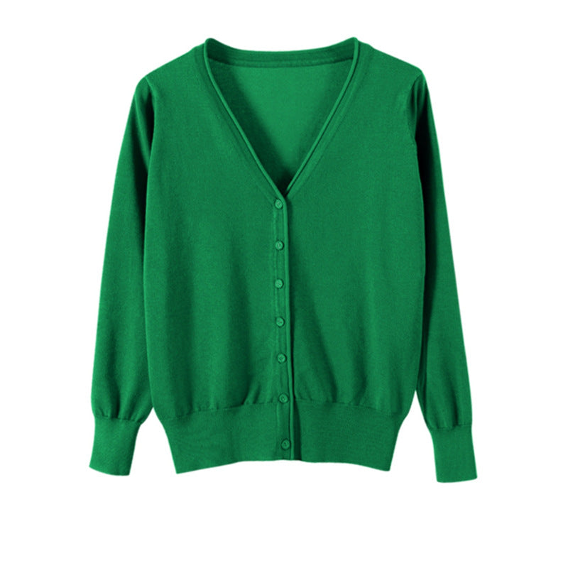 Women's Slim-fit SpringAutumn Plus-size Knitted Cardigan