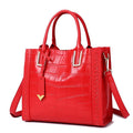 Pattern Woven Leather Tote Handbag for Women