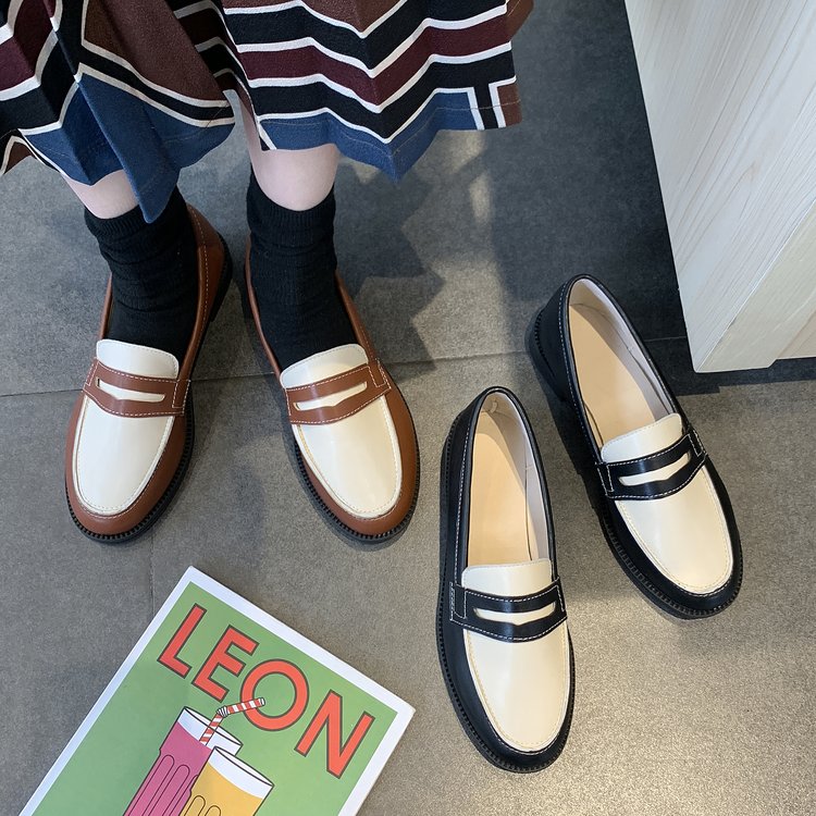 Vintage Slip-On Leather Shoes for Women