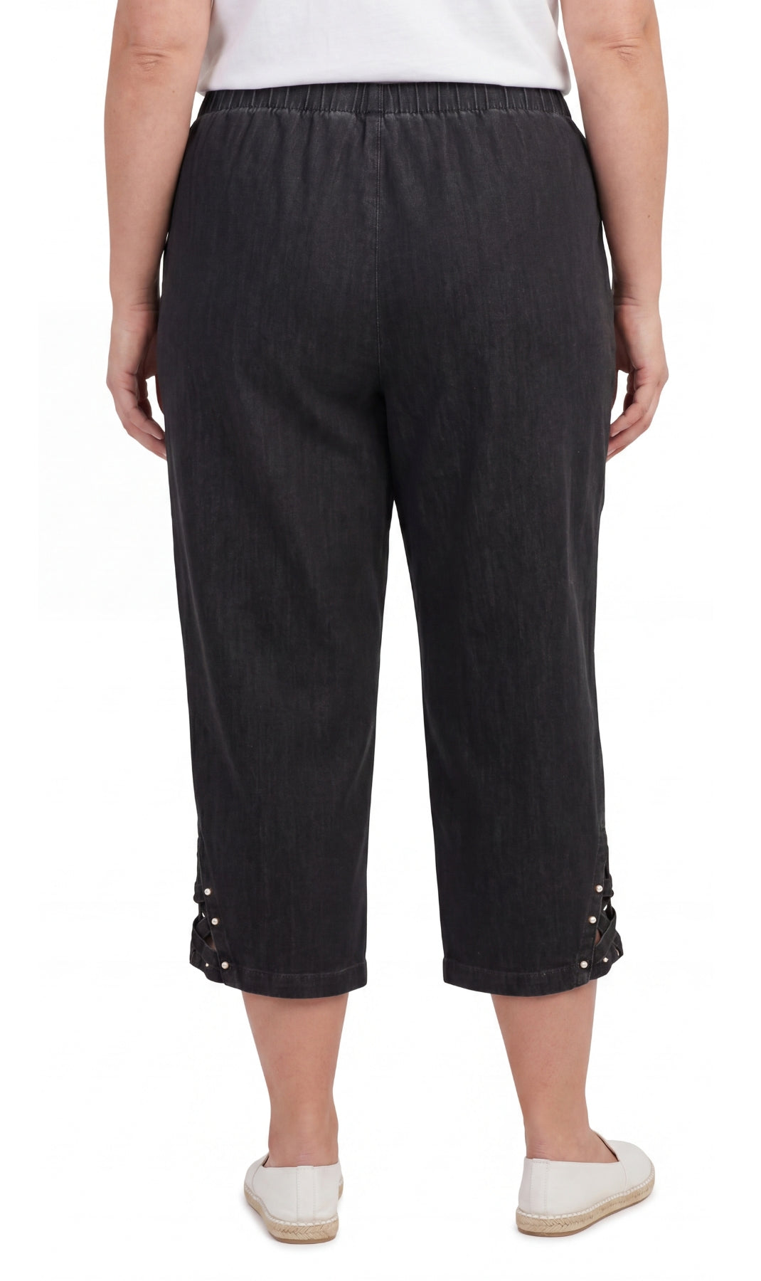 Women’s Lightweight Capris with Studded Hem Detail
