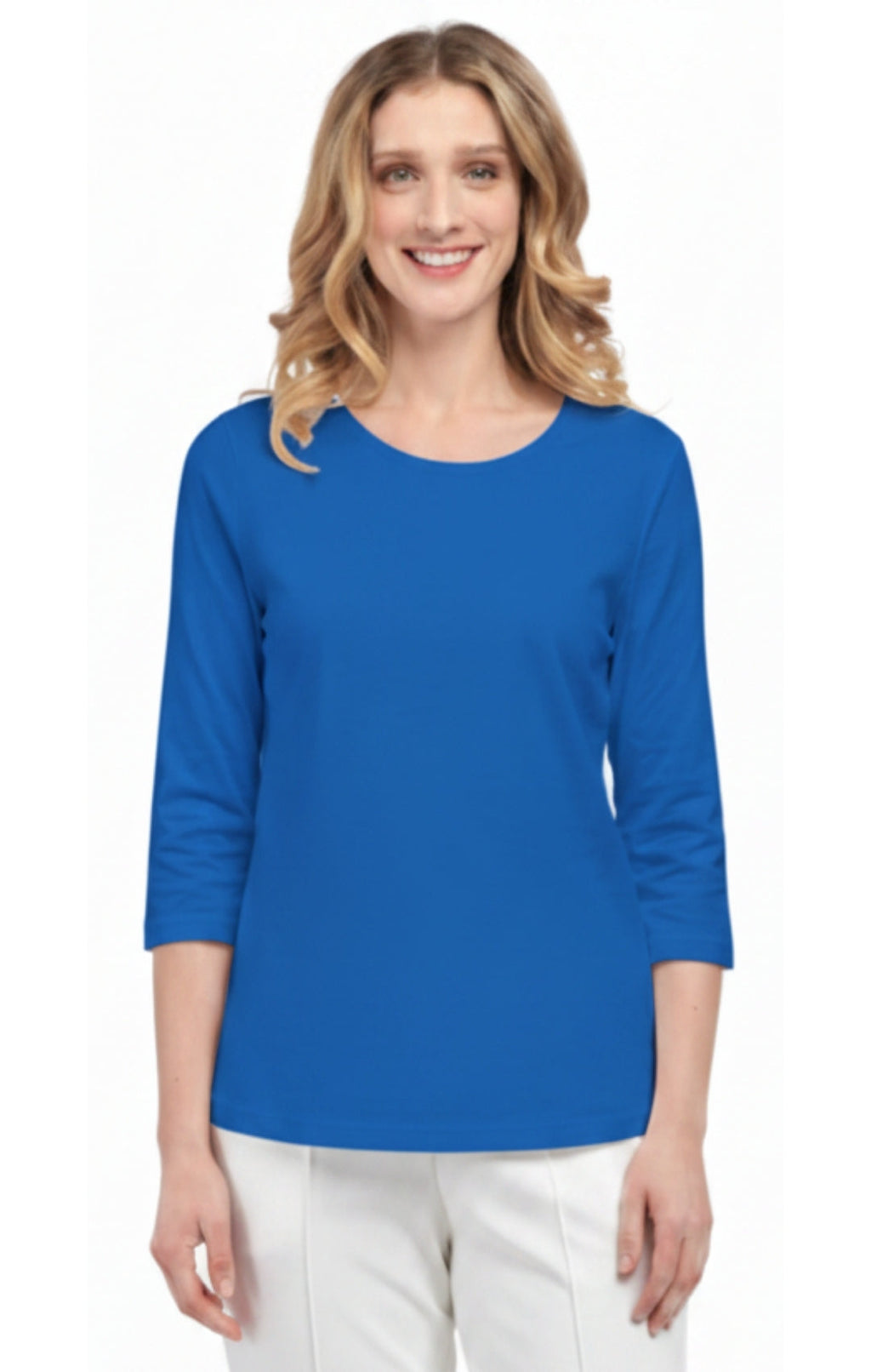 Women's 3/4 Sleeve Crew Neck Top – Comfortable Jer