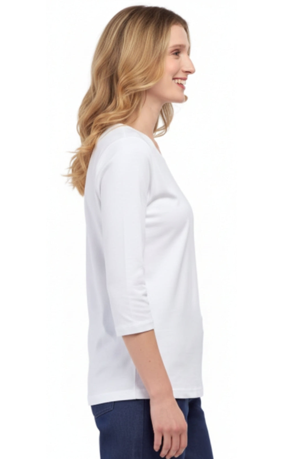 Women's 3/4 Sleeve Crew Neck Top – Comfortable Jer