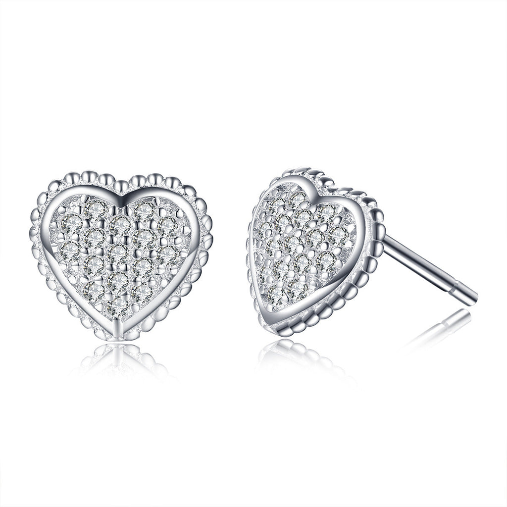 S925 Sterling Silver Heart Earrings
