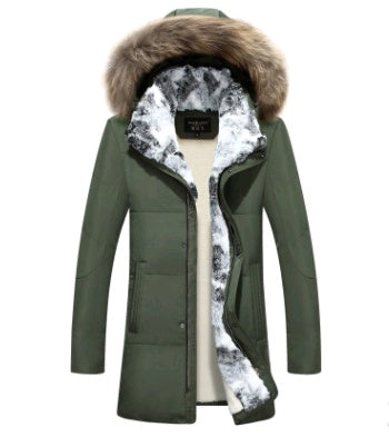 new down jacket men's long section Korean youth lovers men's winter large size coat thickening