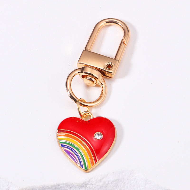 Rainbow Love Metal Keychains Handbag Ornaments