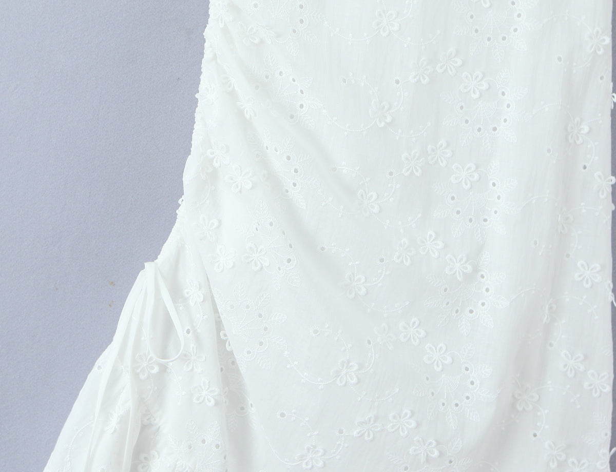 Women Clothing Exquisite Embroidered Floral Strap Dress