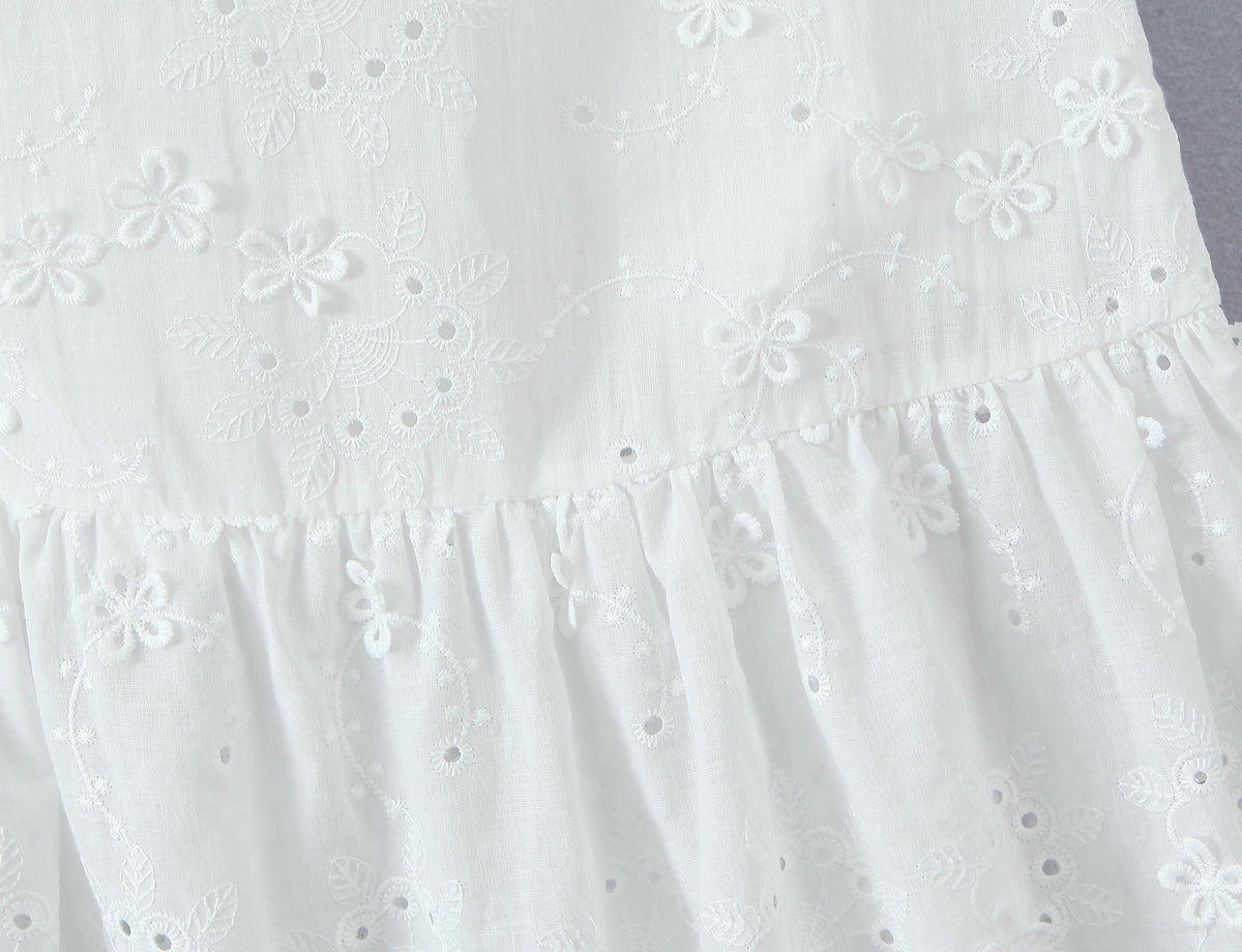 Women Clothing Exquisite Embroidered Floral Strap Dress