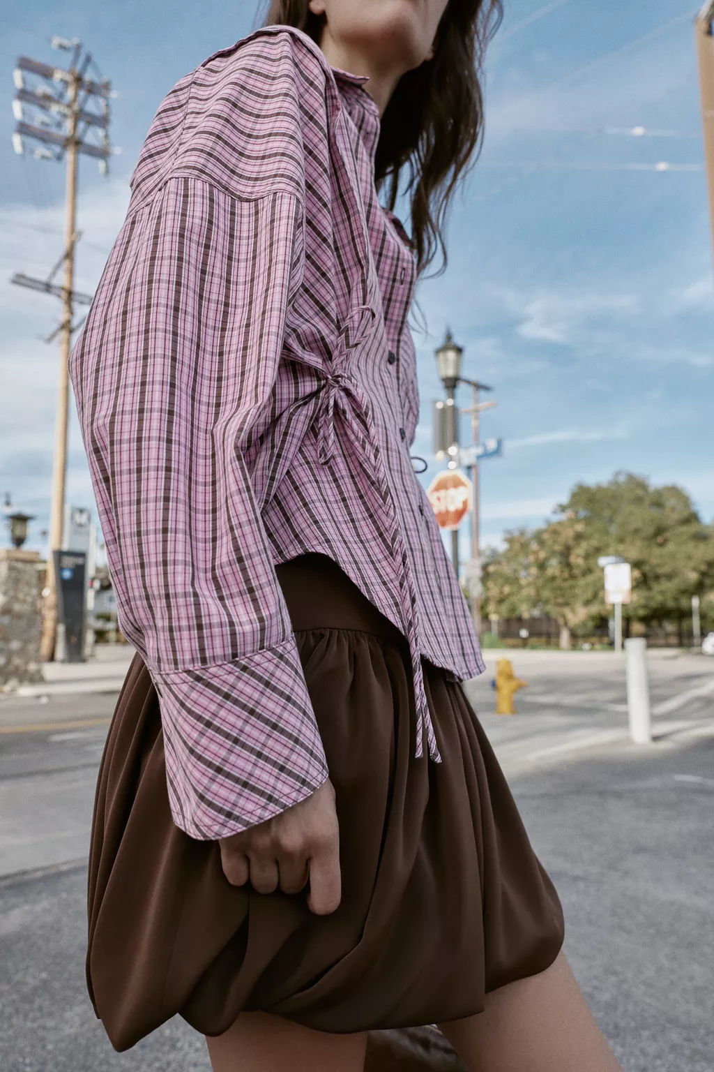 Women Clothing Idle Multiple Wear Plaid Shirt