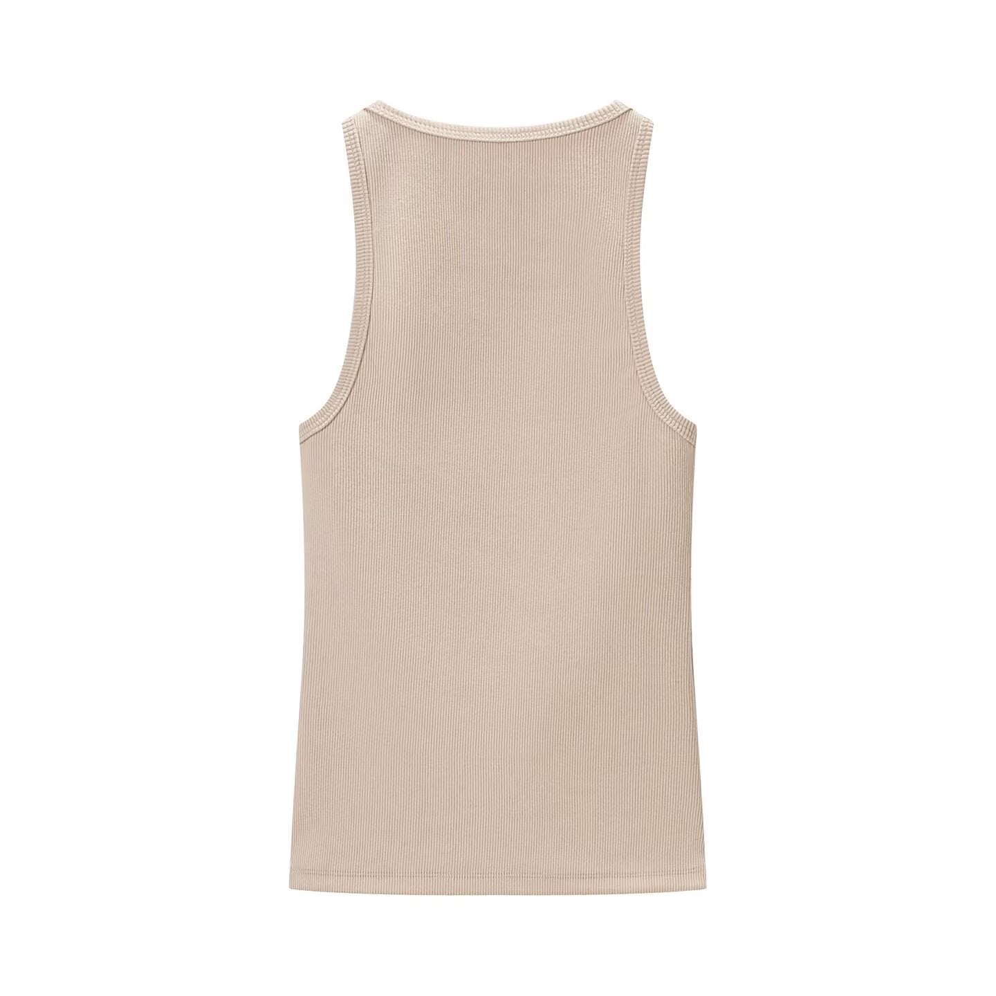 Spring Women Clothing Sexy Sexy round Neck Sleeveless Rib Sling Top
