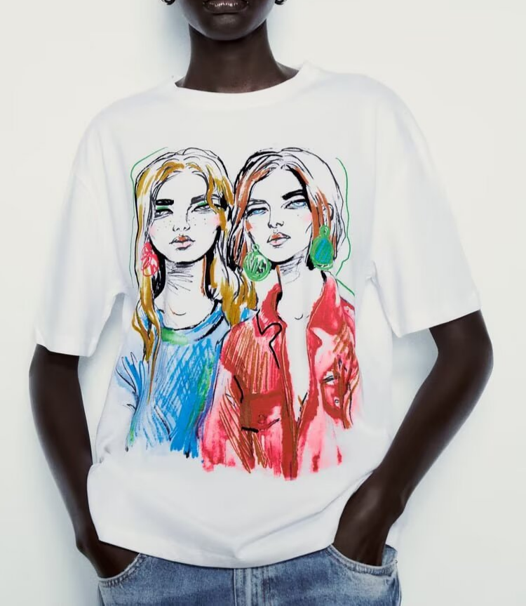 Women Clothing Summer Loose Casual All Matching Girl Printed T shirt