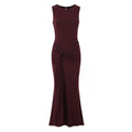Women Clothing Summer Irregular Asymmetric Slim Fit Ruched round Neck Sleeveless Dress