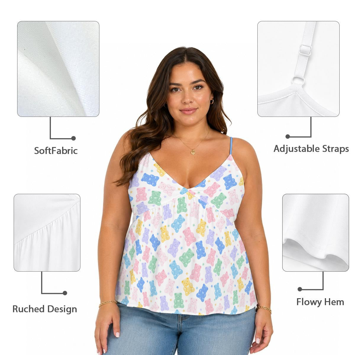 Gummy Bear Picnic Peplum Cami