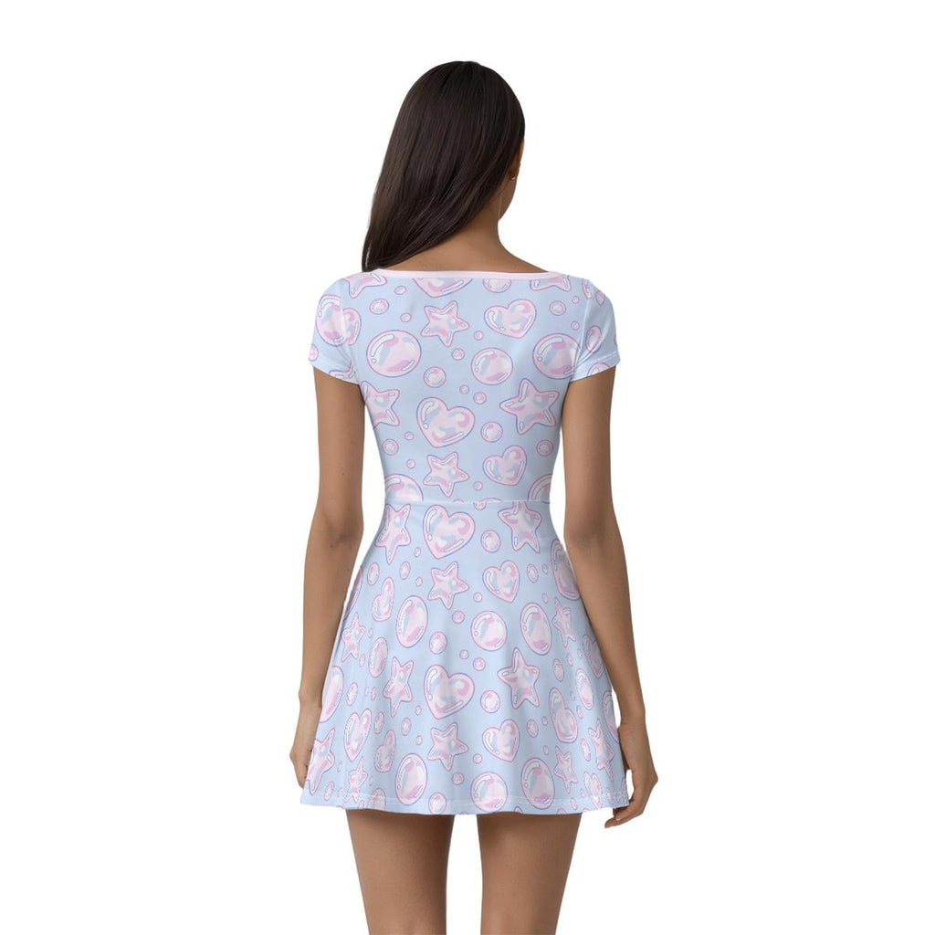 Kawaii Bubbles Pastel Skort Dress