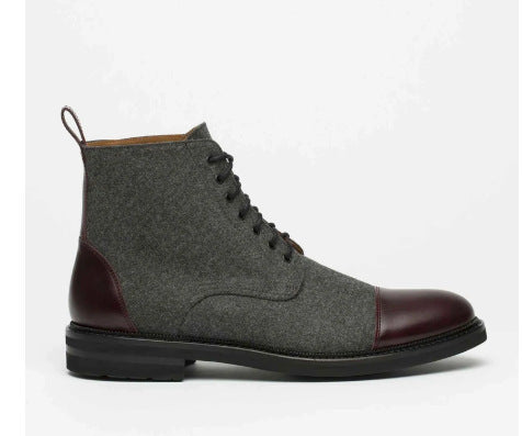 Round Toe Lace-up Low Boots