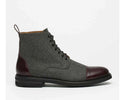 Round Toe Lace-up Low Boots