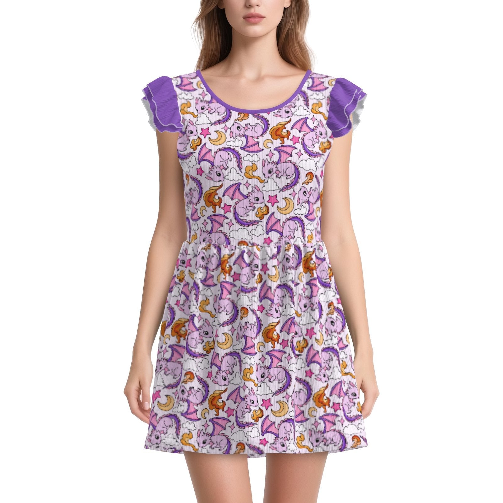 Moonfire Dragon Playsuit CuddleDress | Built-In Brief & Snap Closure
