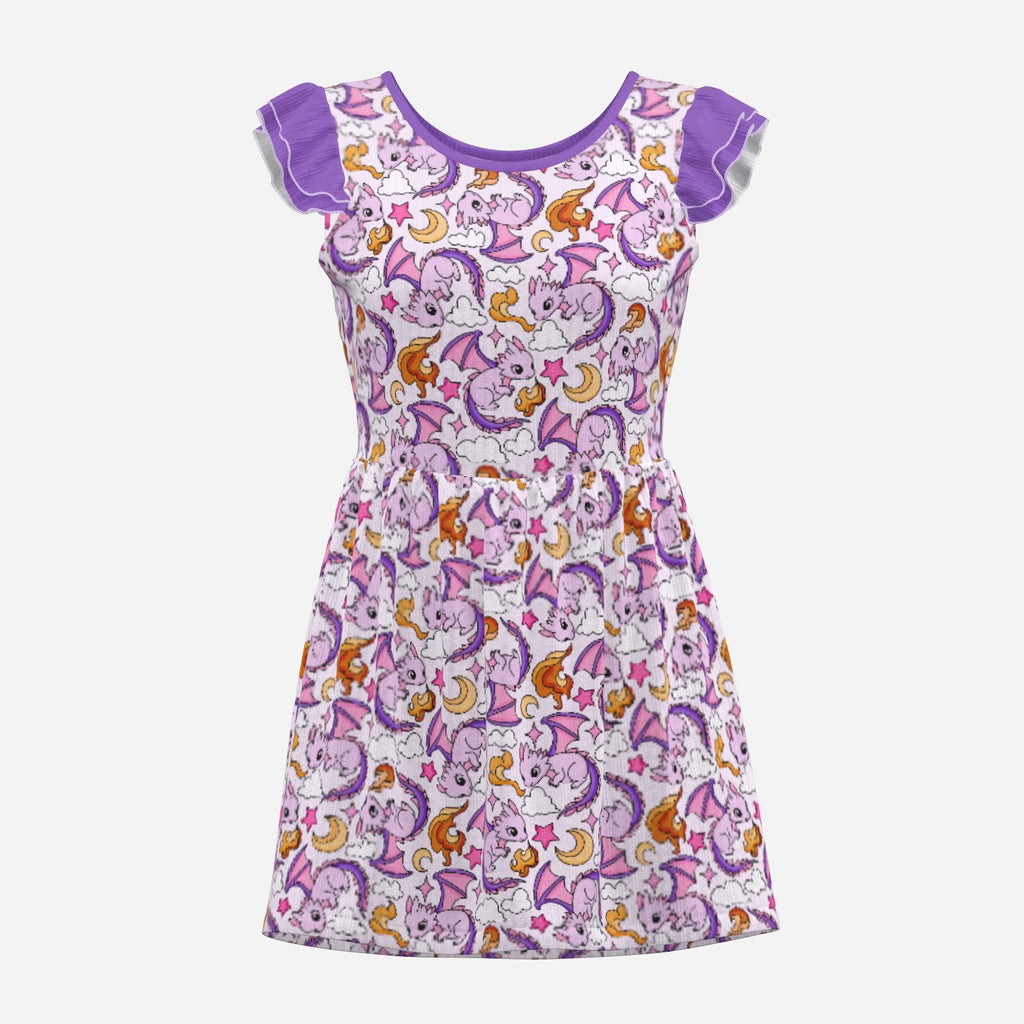 Moonfire Dragon Playsuit CuddleDress | Built-In Brief & Snap Closure