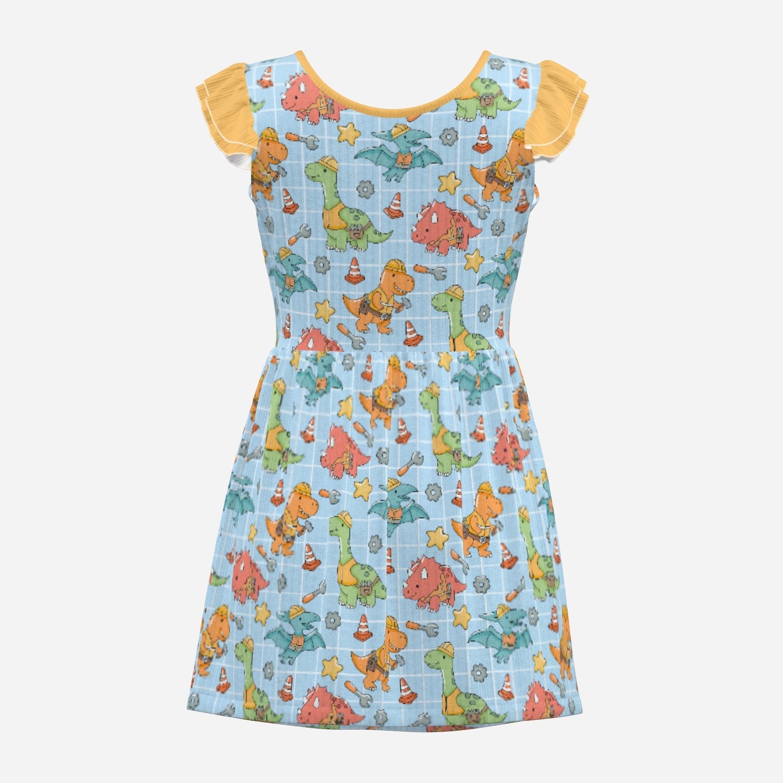 Tiny Dino Builders Playsuit CuddleDress | Built-In Brief & Snap Closure