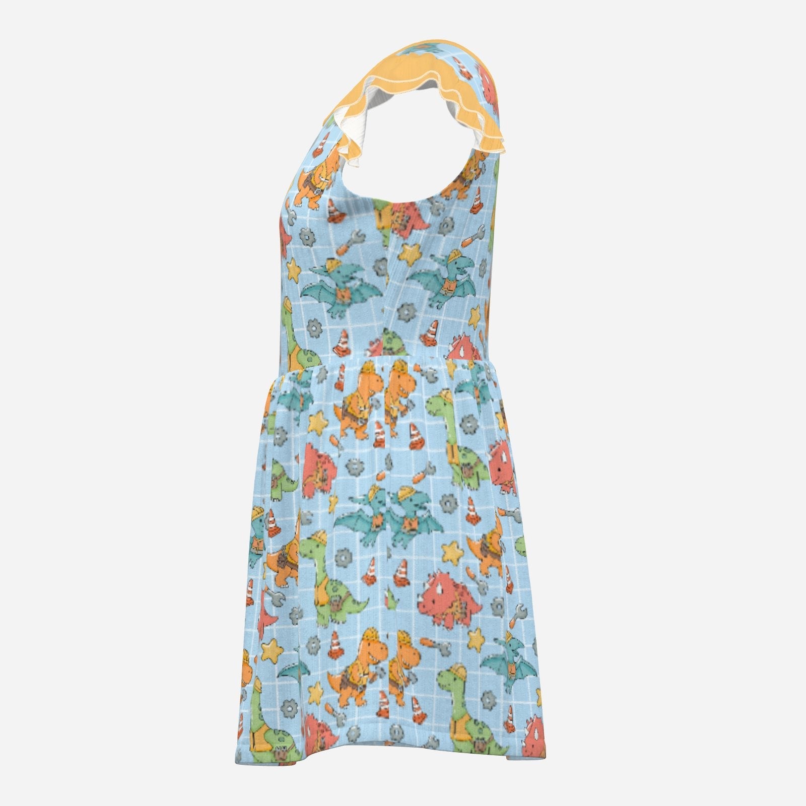 Tiny Dino Builders Playsuit CuddleDress | Built-In Brief & Snap Closure