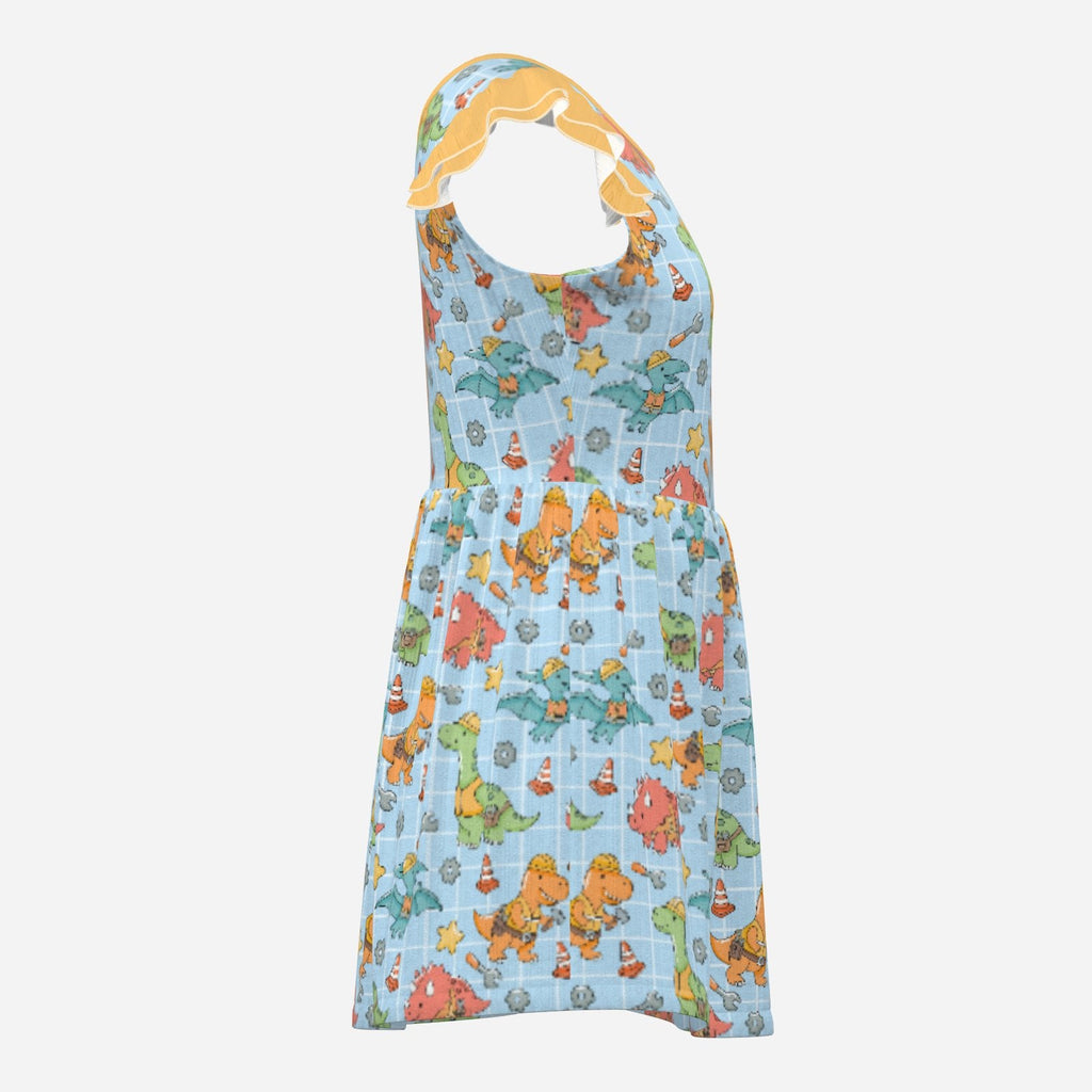 Tiny Dino Builders Playsuit CuddleDress | Built-In Brief & Snap Closure