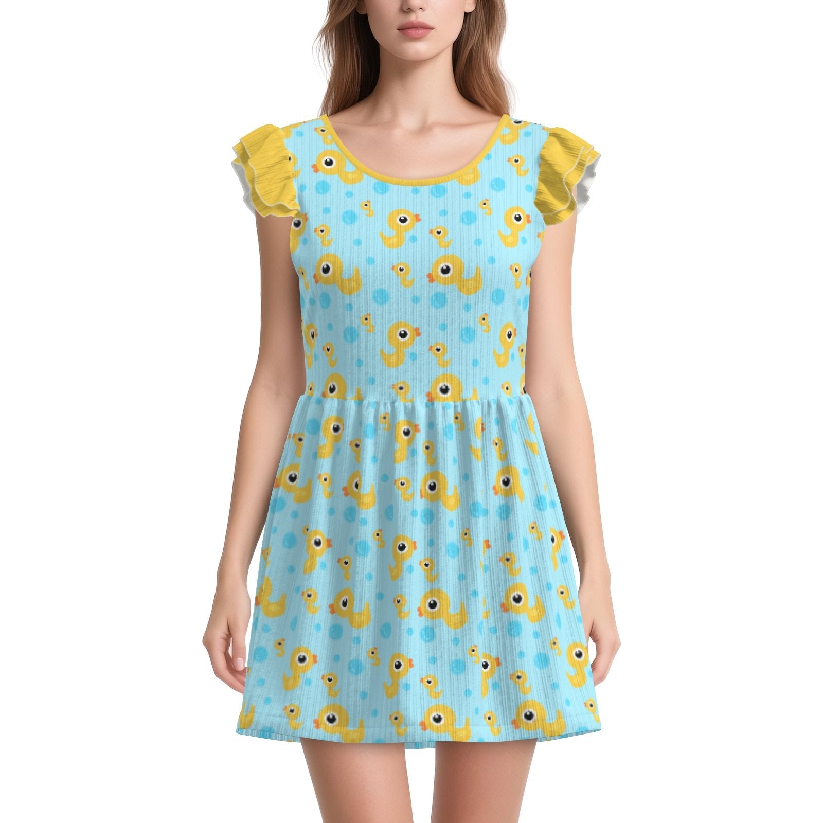 Ducky Bubble Bath Playsuit CuddleDress | Built-In Brief & Snap Closure