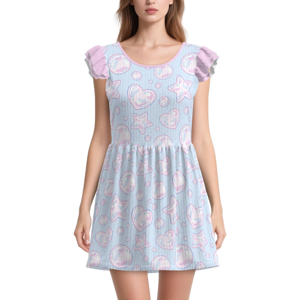 Kawaii Bubbles Playsuit CuddleDress | Built-In Brief & Snap Closure
