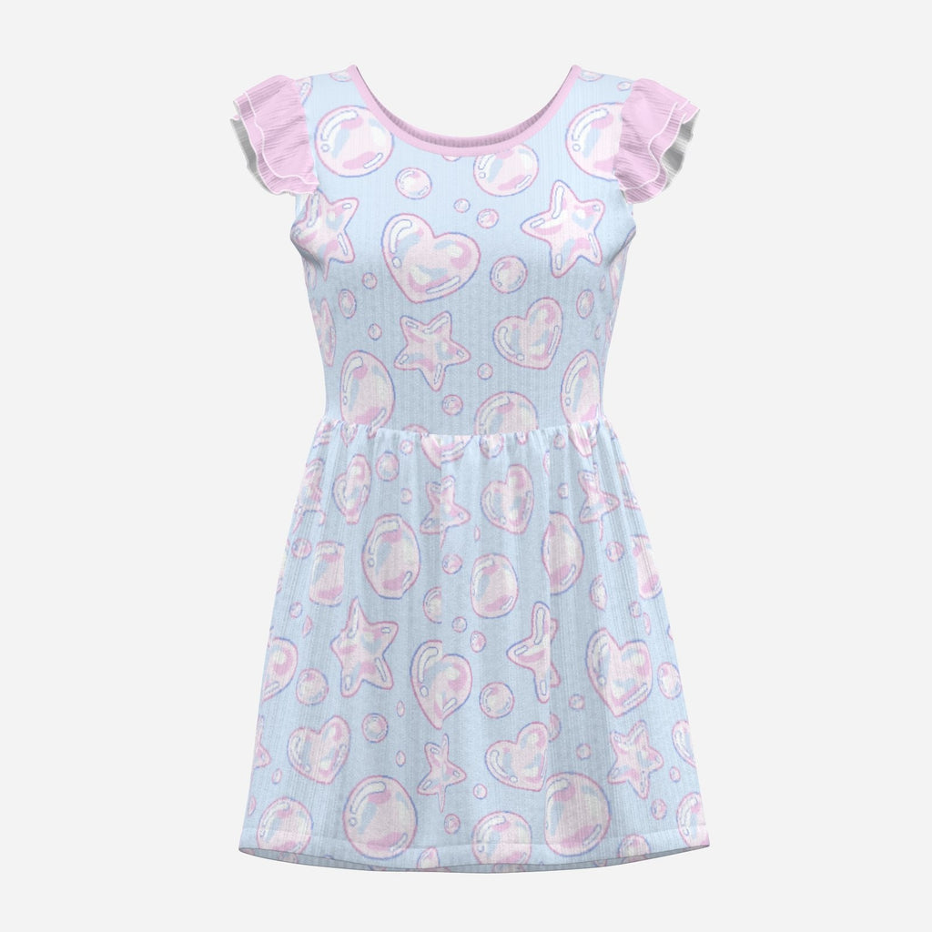 Kawaii Bubbles Playsuit CuddleDress | Built-In Brief & Snap Closure