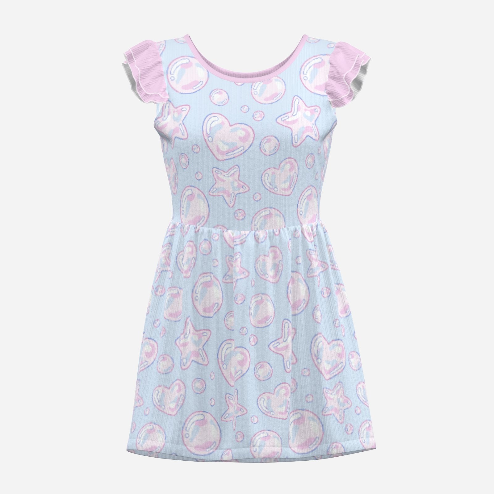 Kawaii Bubbles Playsuit CuddleDress | Built-In Brief & Snap Closure
