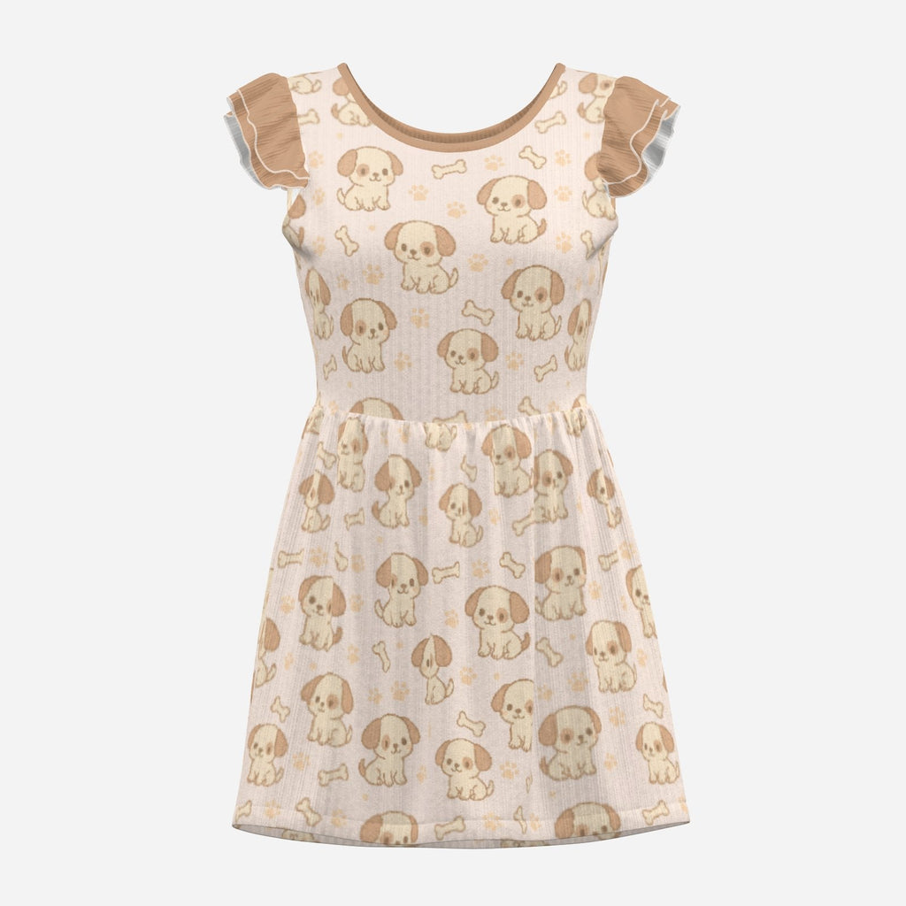 Biscuit Pup Playsuit CuddleDress | Built-In Brief & Snap Closure