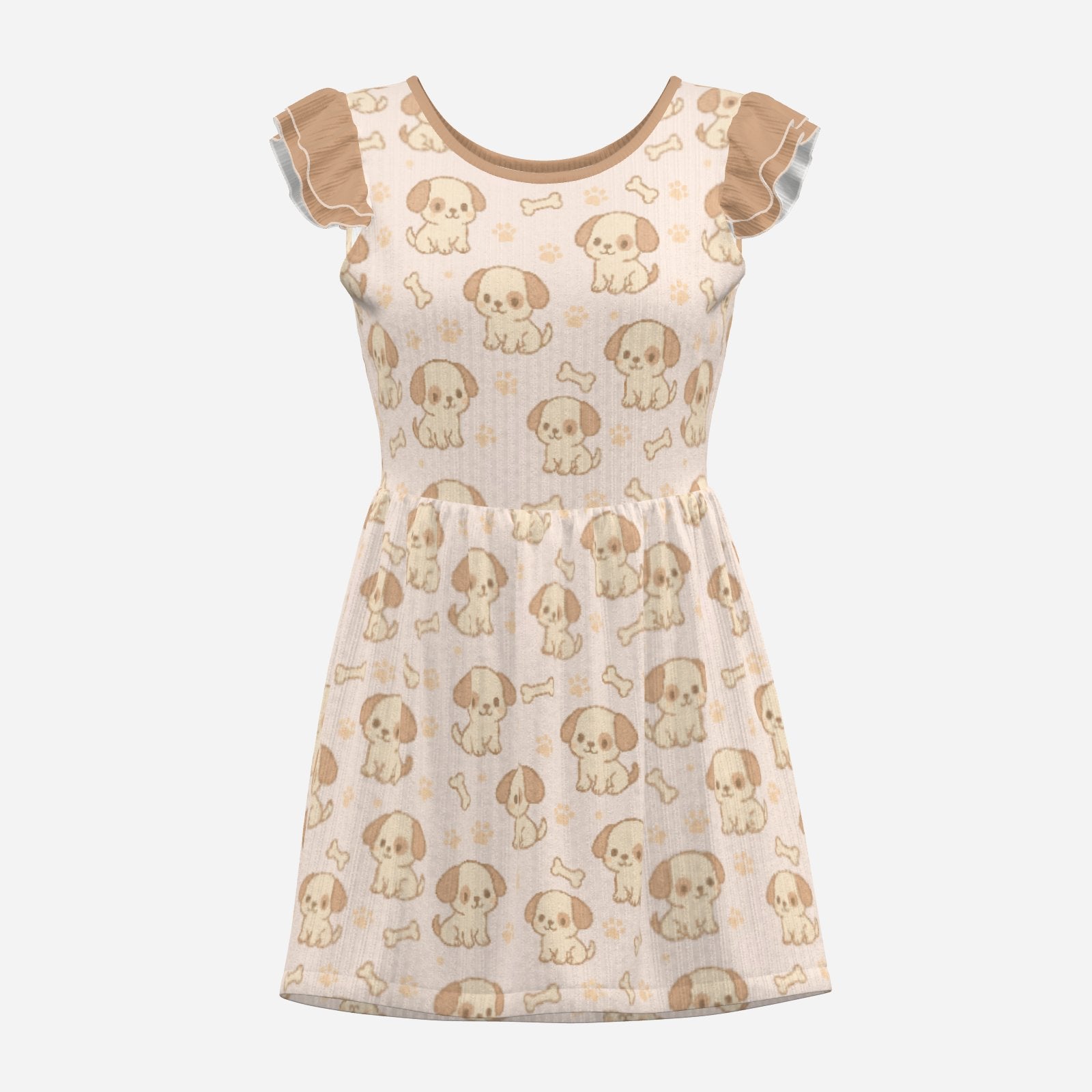 Biscuit Pup Playsuit CuddleDress | Built-In Brief & Snap Closure