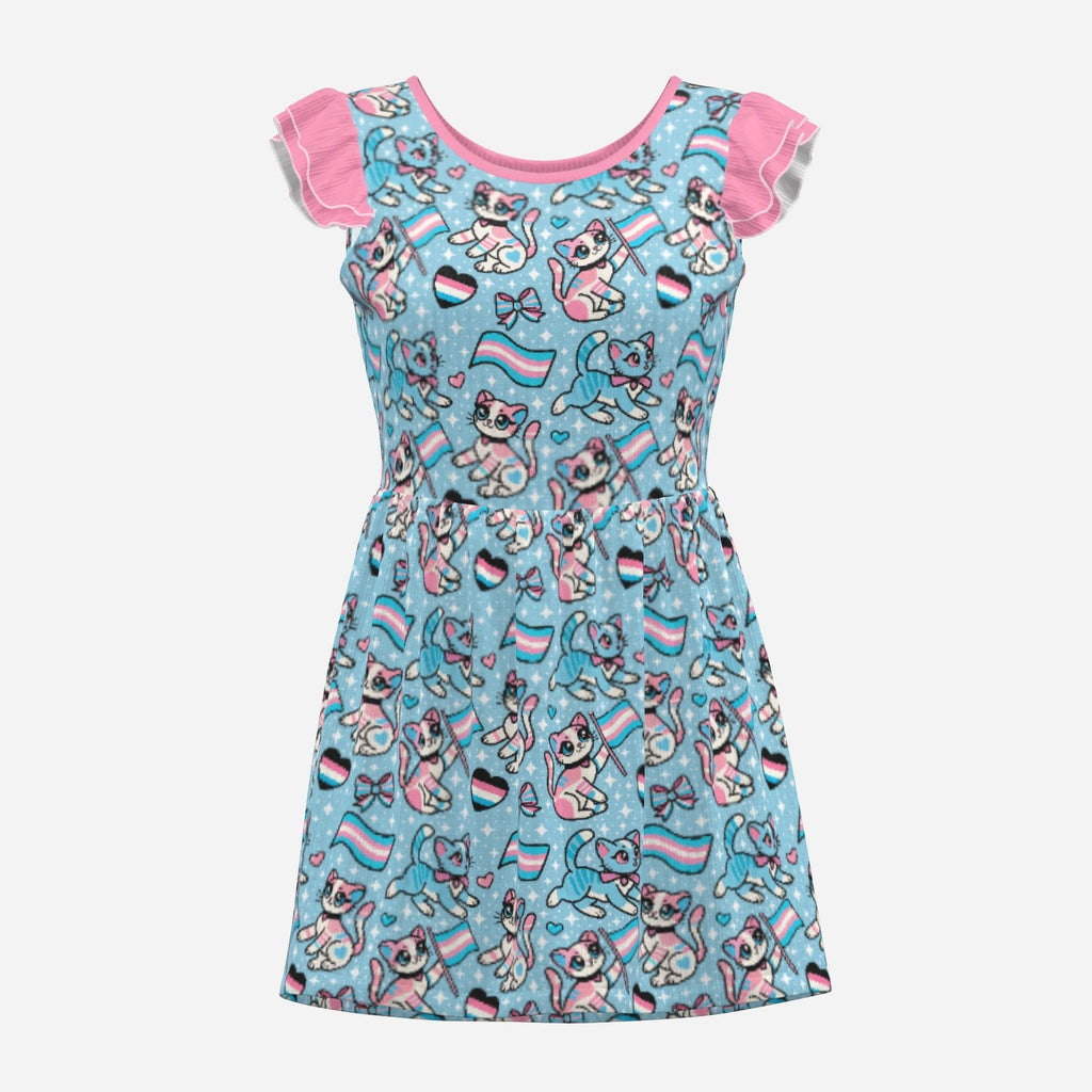 Purrfect Trans Pride Playsuit CuddleDress | Built-In Brief & Snap Closure