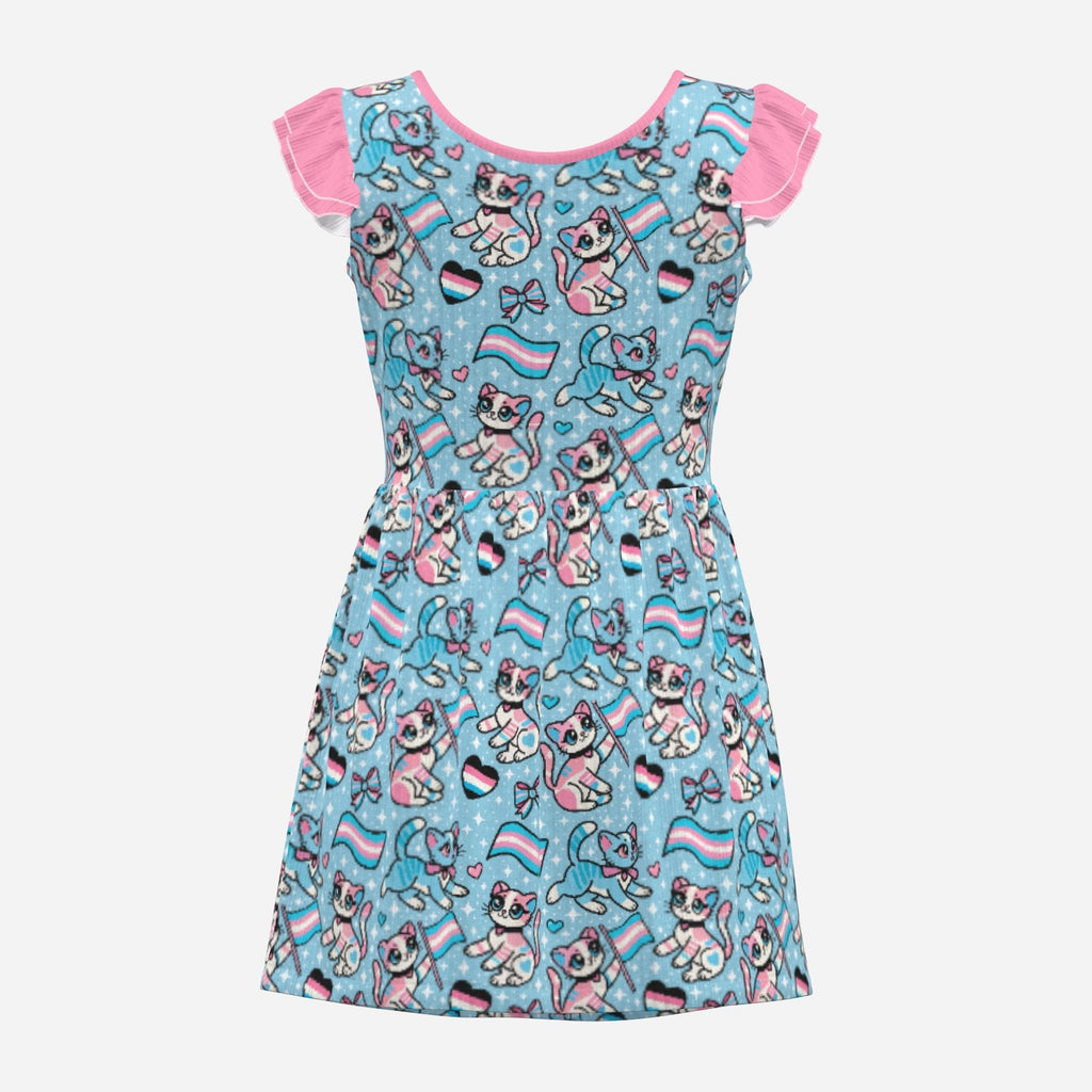 Purrfect Trans Pride Playsuit CuddleDress | Built-In Brief & Snap Closure