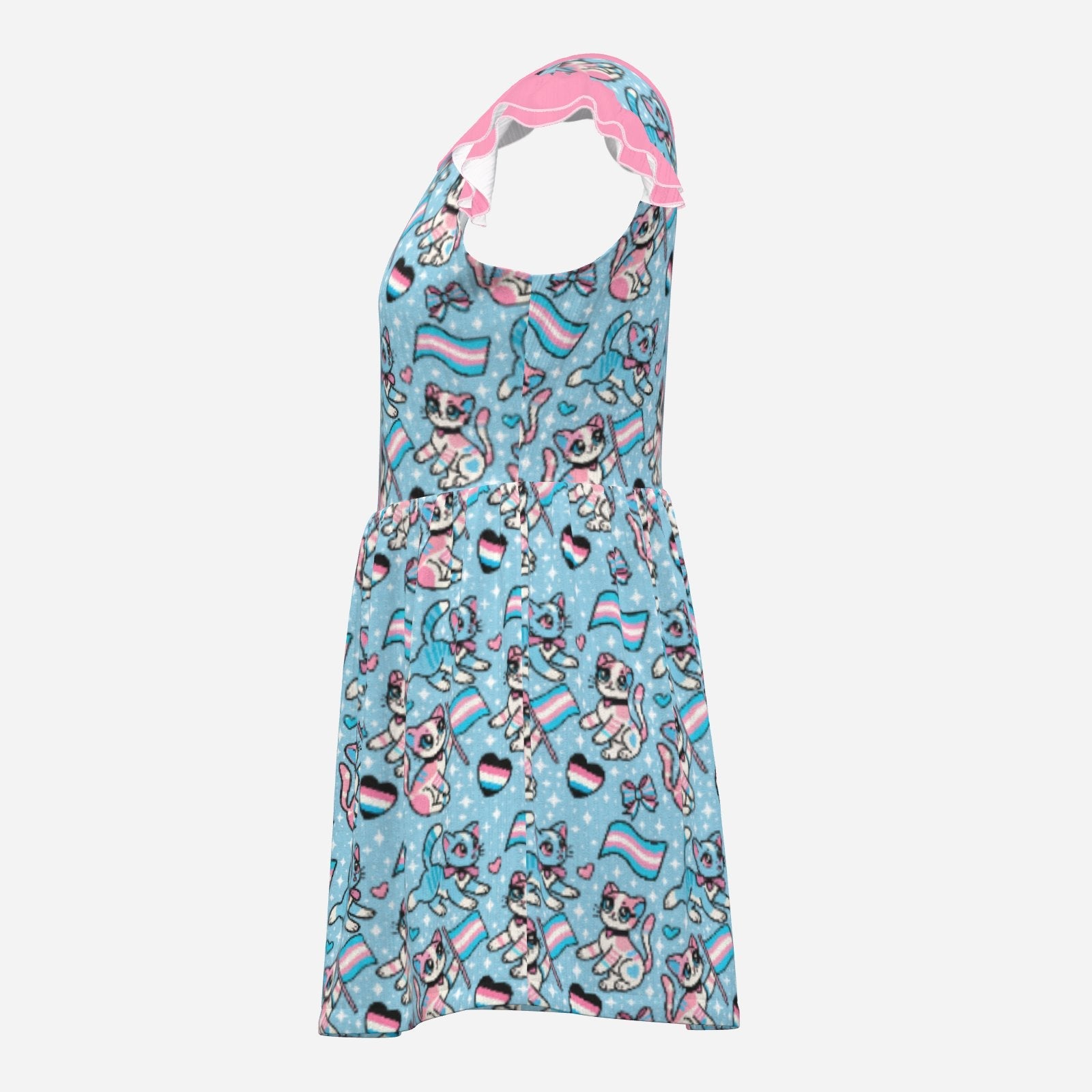 Purrfect Trans Pride Playsuit CuddleDress | Built-In Brief & Snap Closure