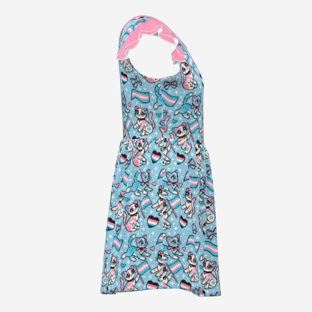 Purrfect Trans Pride Playsuit CuddleDress | Built-In Brief & Snap Closure