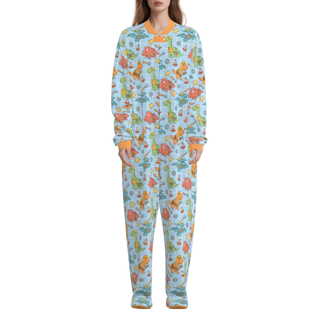Tiny Dino Builders Footie CuddleSuit