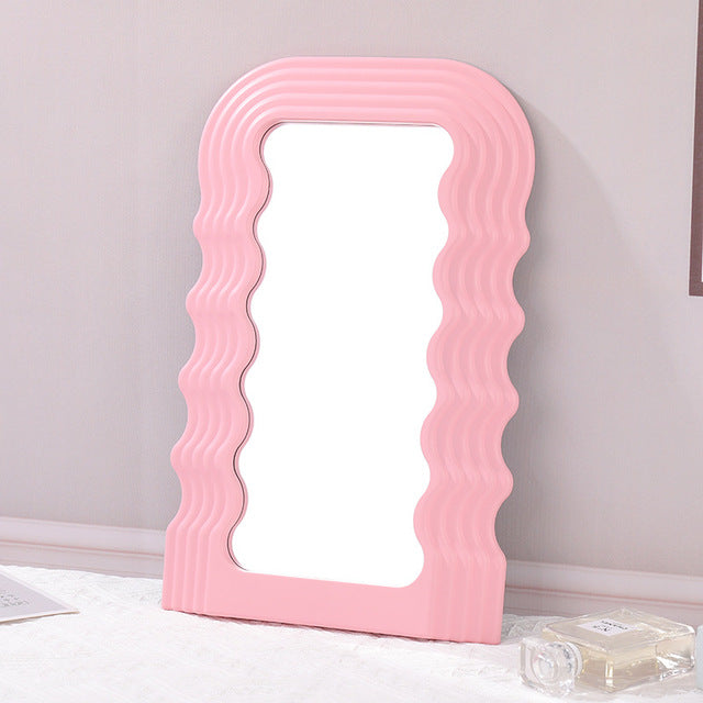 Wave Desktop Makeup Mirror for Entrance Decoration