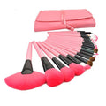 24-Piece Wooden Makeup Brush Set with Brush Bag