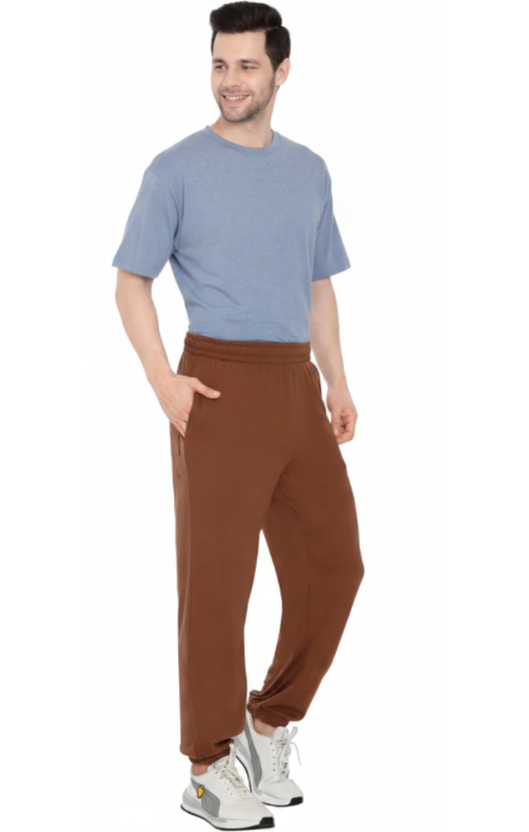 Mens Pull On Elastic Waist Knit Pants - Relaxed Dressing for Comfort