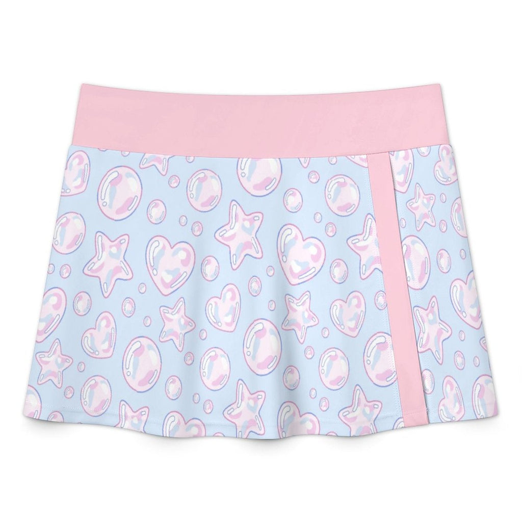 Kawaii Bubbles Halter Skirt Swimsuit Set