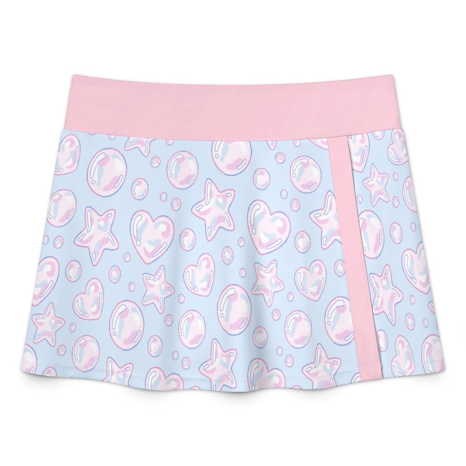 Kawaii Bubbles Halter Skirt Swimsuit Set