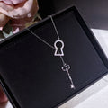 S925 Sterling Silver Key Lock Necklace