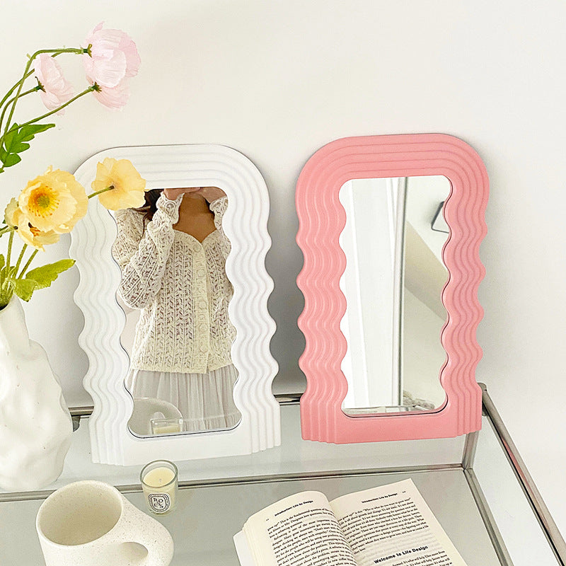 Wave Desktop Makeup Mirror for Entrance Decoration