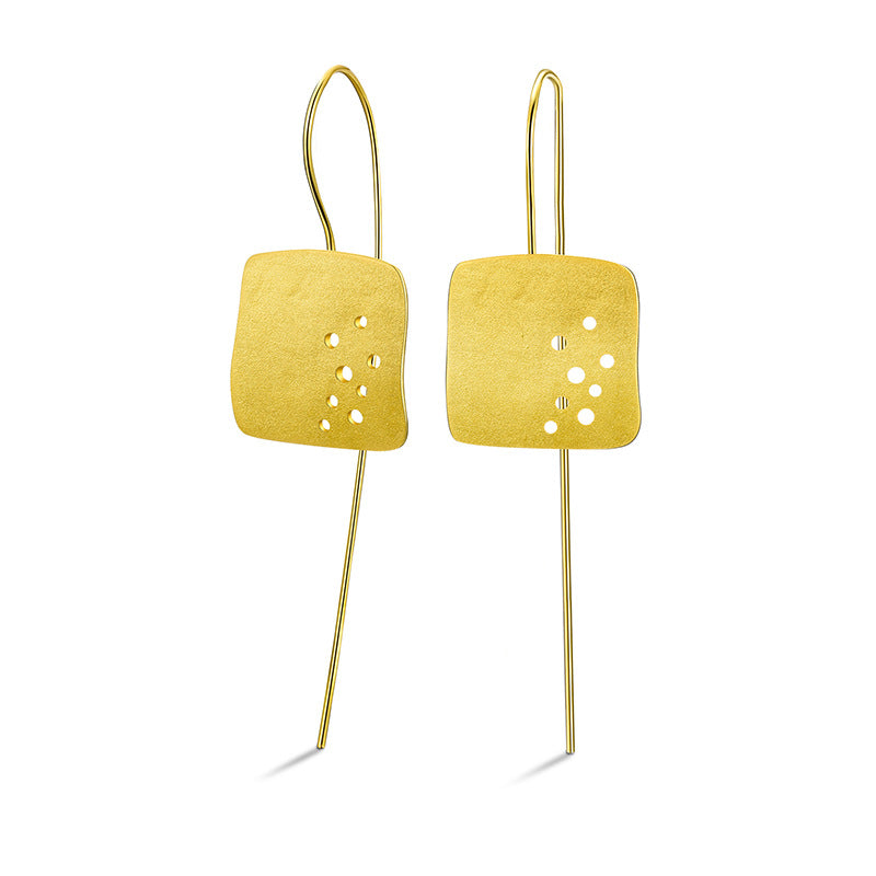Imperfect Square Sterling Silver S925 Earrings