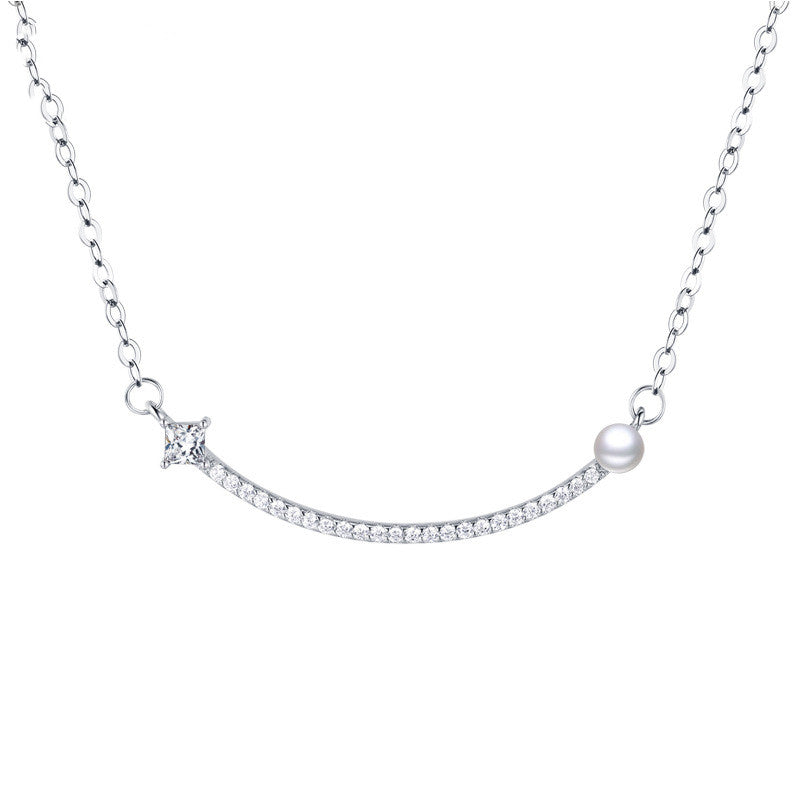 S925 Sterling Silver Pearl Double Necklace