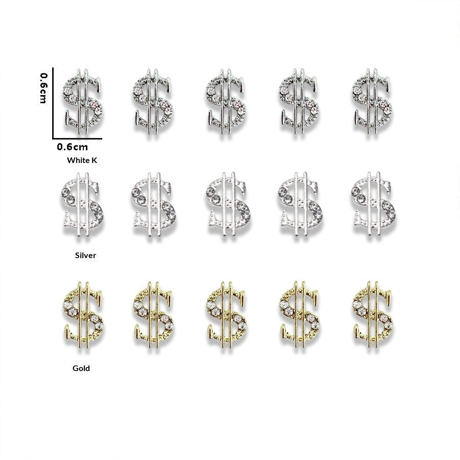 Gold-foil Symbol Alloy Nail Art Accessories