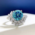 S925 Silver Round Rhinestone Ring