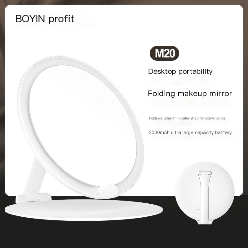 LED Makeup Mirror with Touch Control and Foldable Design